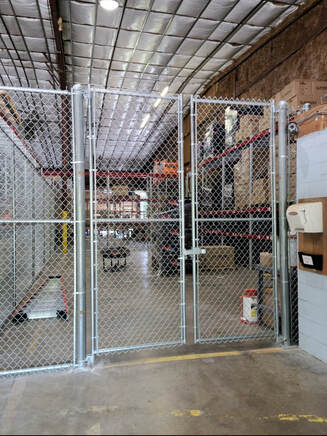 Private chain link fence in Dayton, Installed inside a warehouse for security.  
